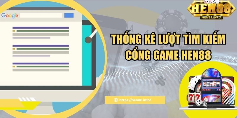 Thống kê lượt tìm kiếm cổng game Hen88