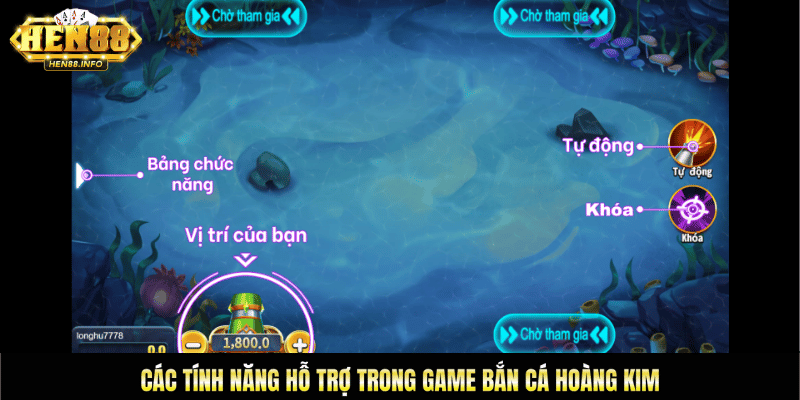 Các tính năng hỗ trợ trong game bắn cá hoàng kim