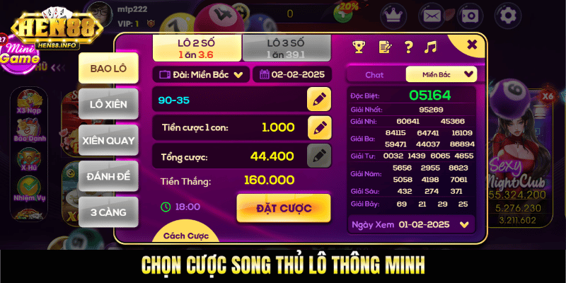Chọn cược song thủ lô thông minh